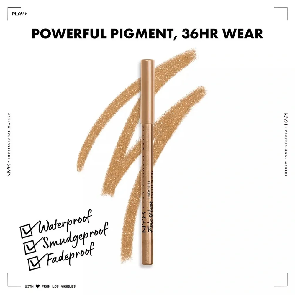 5/$15 NYX Professional Makeup Epic Wear Liner Stick  Eyeliner Pencil Gold Plated
